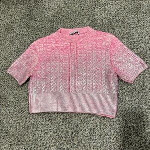 Zara Pink Knit Sweater with metallic